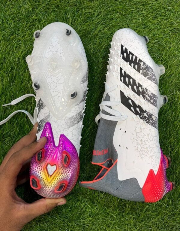 adidas Predator Freak .1 Low Cut FG Firm Ground Soccer Cleat White/Metallic Iron/Solar Red