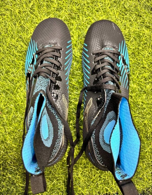 ANZA PROPULSION FG ANKLE FOOTBALL SHOES FOR MEN (Black/Sky Blue)