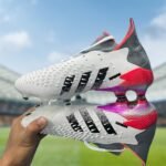 Adidas Predator Freak Low Cut FG Firm Ground Soccer Cleat WhiteMetallic IronSolar Red