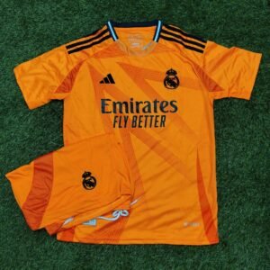 Real Madrid Fly Emirates Orange Football Jersey - Fan Edition