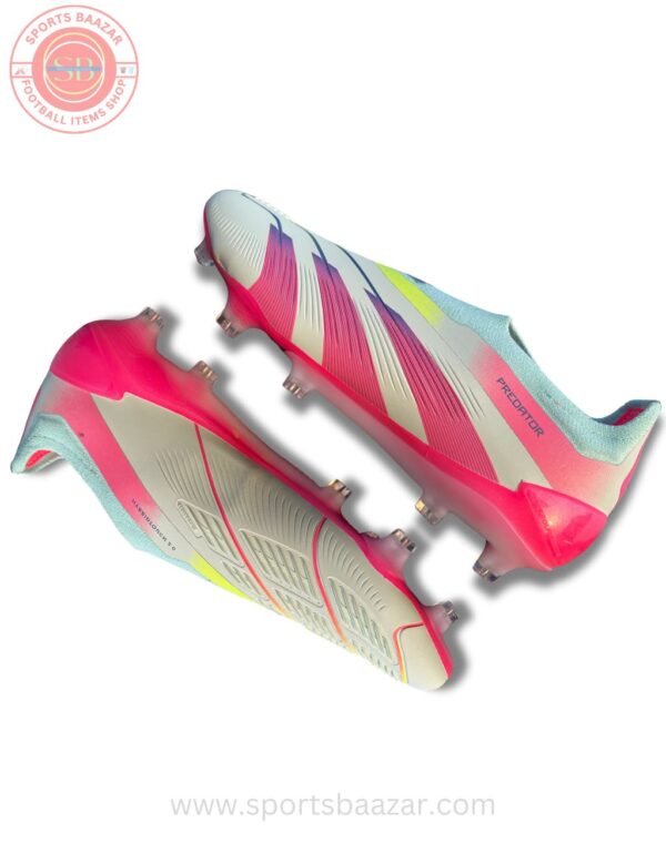 Adidas Predator Laceless FG Soccer Cleats – White/Pink Premium Design