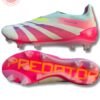 Adidas Predator Laceless FG Soccer Cleats – White/Pink Premium Design