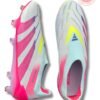 Adidas Predator Laceless FG Soccer Cleats – White/Pink Premium Design