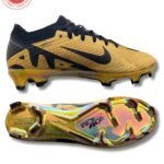 Nike Men’s Mercurial Vapor 15 Elite FG – Premium Gold/Black Design
