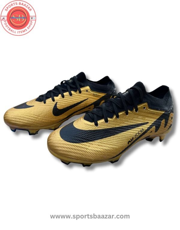 Nike Men’s Mercurial Vapor 15 Elite FG – Premium Gold/Black Design