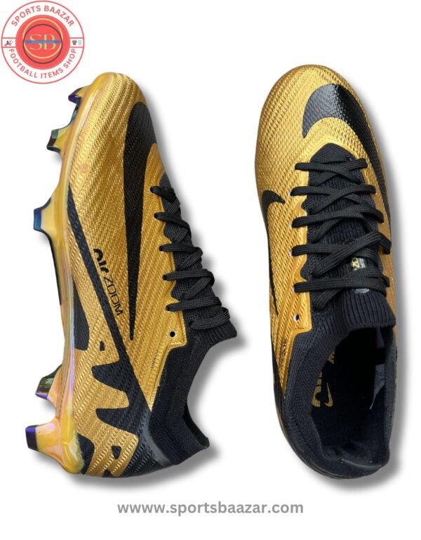 Nike Men’s Mercurial Vapor 15 Elite FG – Premium Gold/Black Design