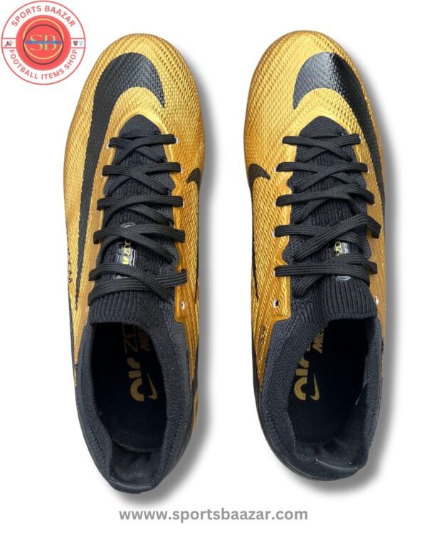 Nike Men’s Mercurial Vapor 15 Elite FG – Premium Gold/Black Design