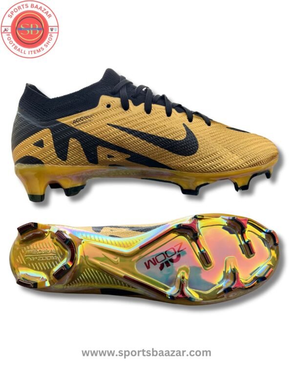 Nike Men’s Mercurial Vapor 15 Elite FG – Premium Gold/Black Design
