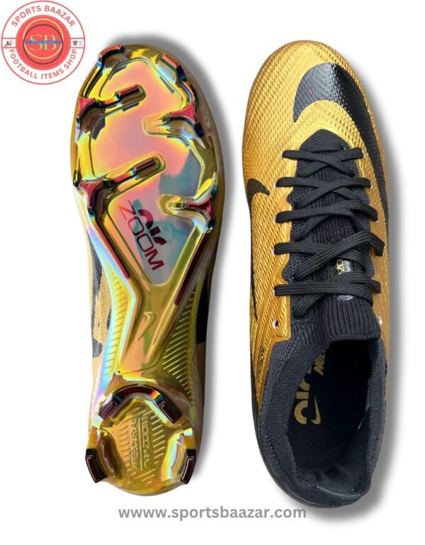 Nike Men’s Mercurial Vapor 15 Elite FG – Premium Gold/Black Design