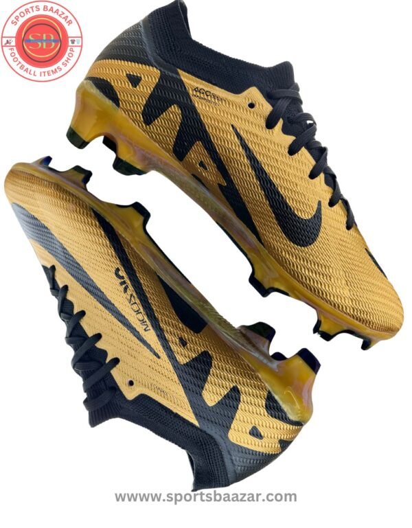 Nike Men’s Mercurial Vapor 15 Elite FG – Premium Gold/Black Design