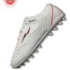 Puks Ultimate White Football Shoes – Durable PU Upper with Lace-Up Closure