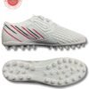 Puks Ultimate White Football Shoes – Durable PU Upper with Lace-Up Closure