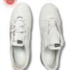 Puks Ultimate White Football Shoes – Durable PU Upper with Lace-Up Closure