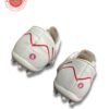 Puks Ultimate White Football Shoes – Durable PU Upper with Lace-Up Closure