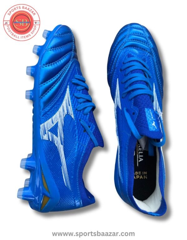 Mizuno Morelia Neo 4 Pro FG Football Boots – Blue & White K‑Leather