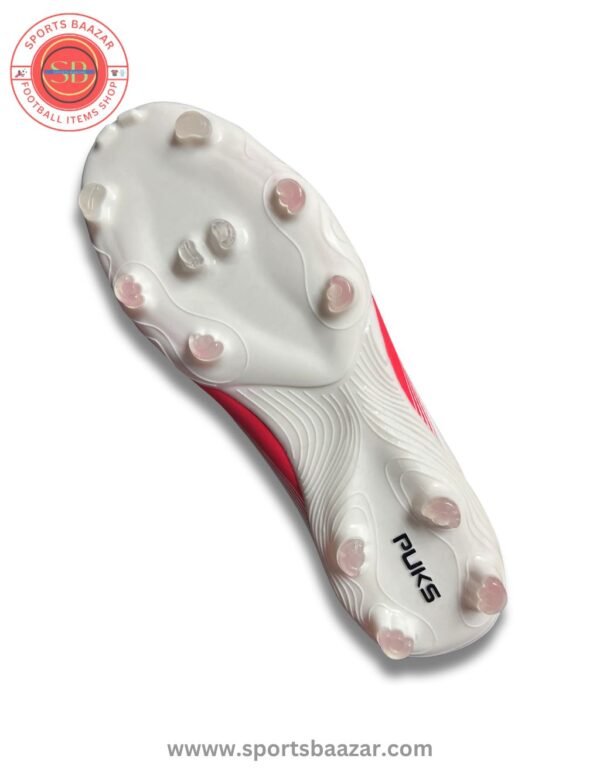 Puks Farewell FG Football Boots – White/Red Performance Cleats