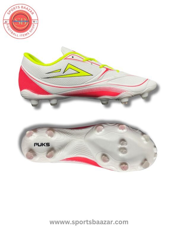 Puks Farewell FG Football Boots – White/Red Performance Cleats