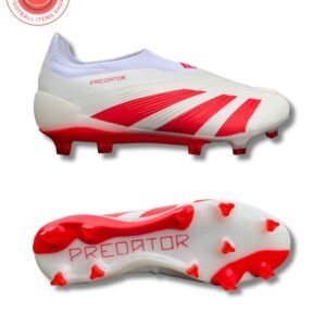Adidas Predator Accuracy Plus Firm Ground Football Shoes – Beige/Red/White Edition