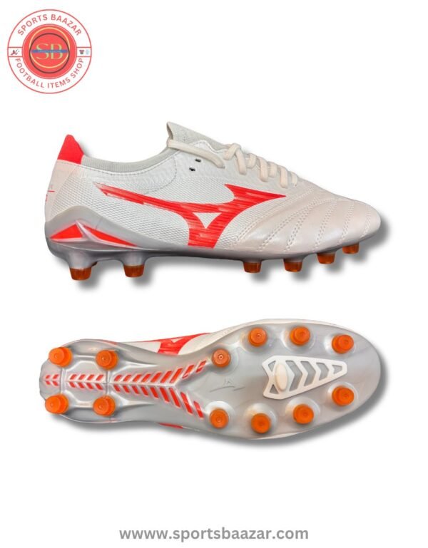 Mizuno Morelia Neo IV Beta Elite FG Football Boots – White Radiant Red Soccer Cleats