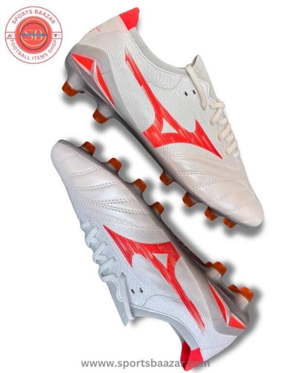Mizuno Morelia Neo IV Beta Elite FG Football Boots – White Radiant Red Soccer Cleats