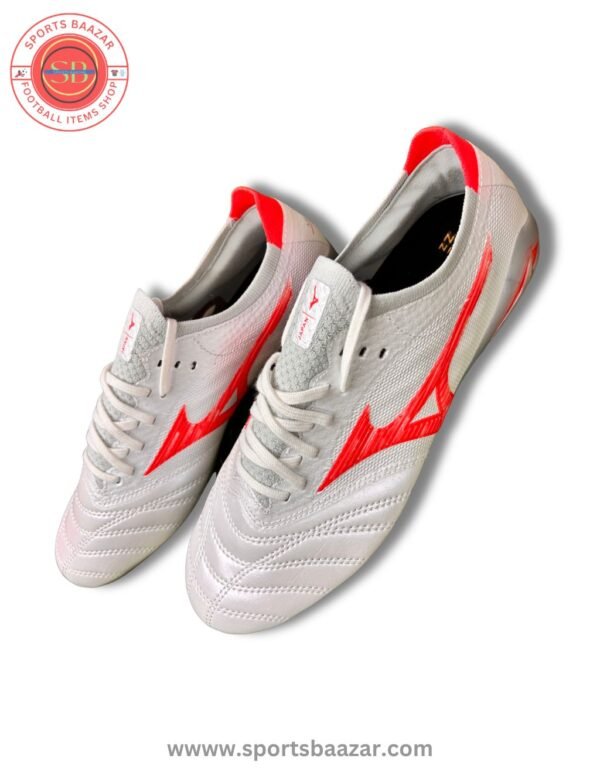 Mizuno Morelia Neo IV Beta Elite FG Football Boots – White Radiant Red Soccer Cleats